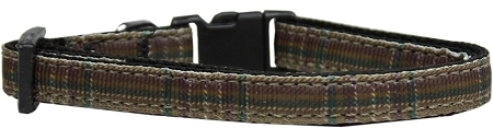 Plaid Nylon Collar Brown XS